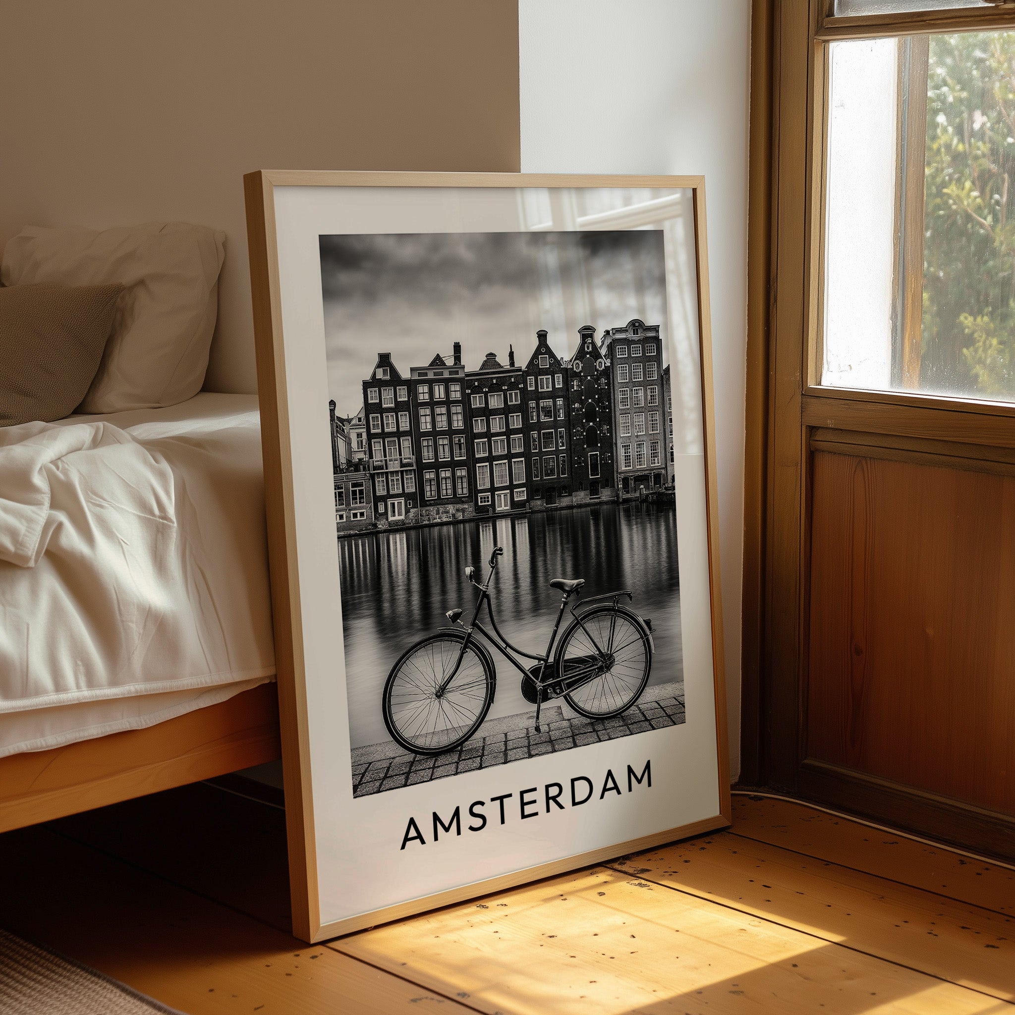 Bicycle By The Canal Houses