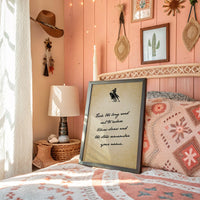 Took the Long Road Out — Classic Cowboy Script Print