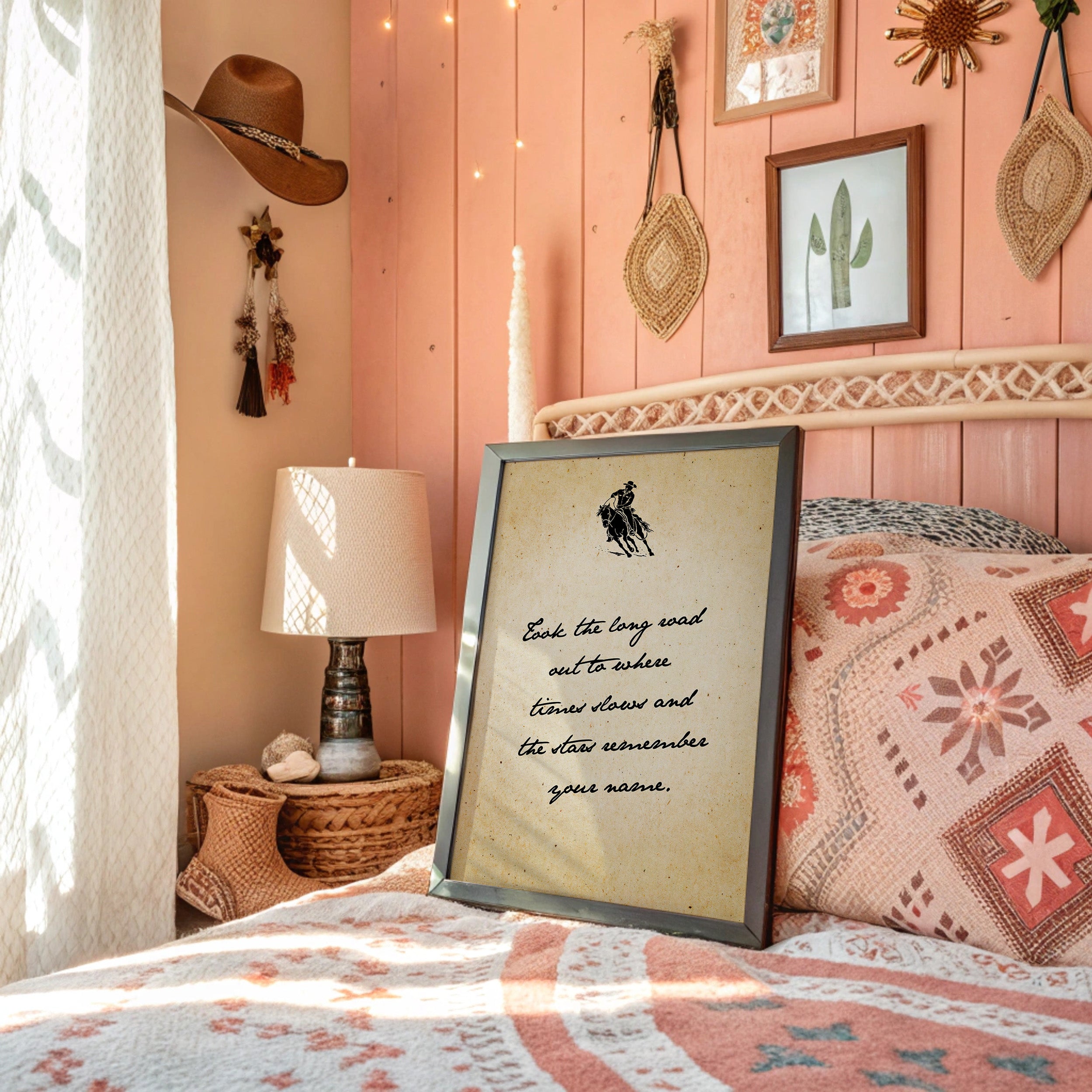Took the Long Road Out — Classic Cowboy Script Print