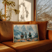 Three Riders Facing the Peaks