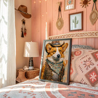 Cowboy Corgi — Close-Up Western Dog Portrait