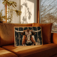 Longhorn Against Midnight Wood
