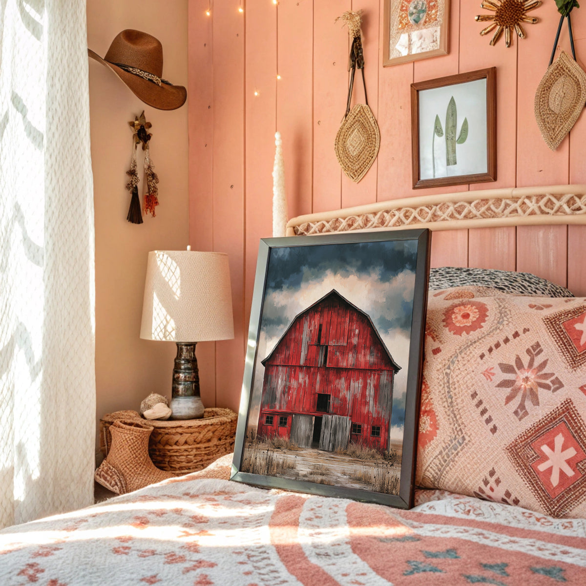 The Red Barn — Bold Decay Prairie Oil Painting