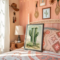 Twin Saguaros in Bloom