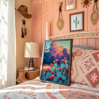 Prickly Pear Sunset in Turquoise and Coral