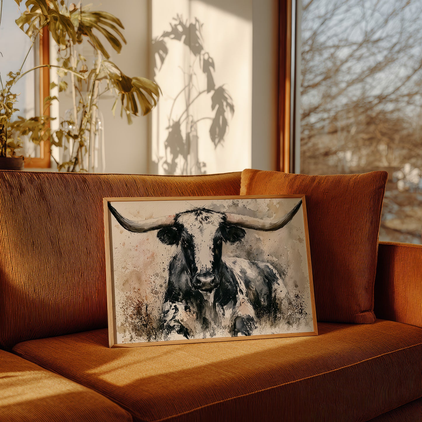 Longhorn in Black and White