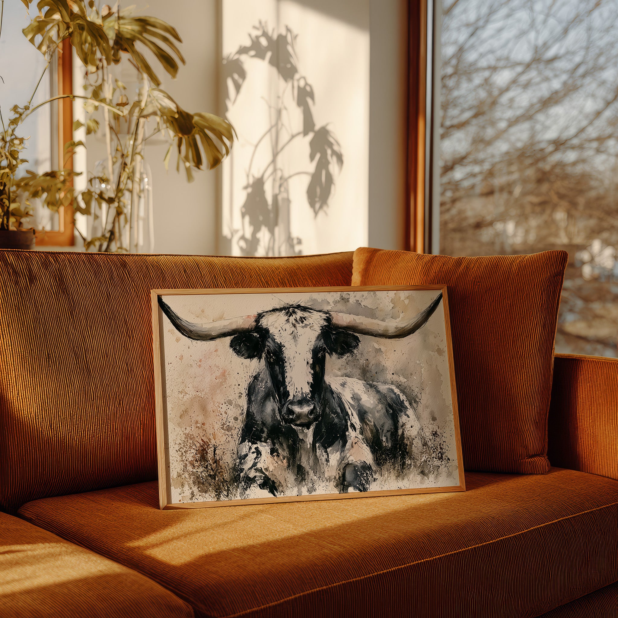 Longhorn in Black and White