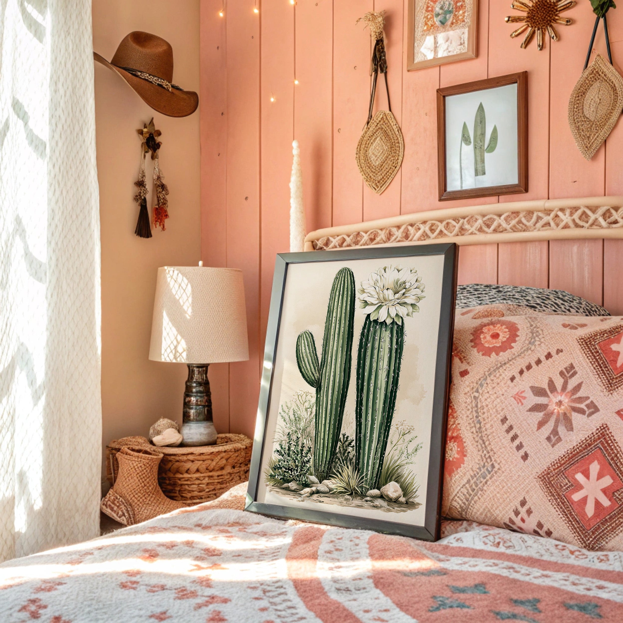Blooming Saguaro: A Desert Garden Study