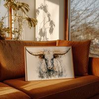Longhorn in Ink and Wash