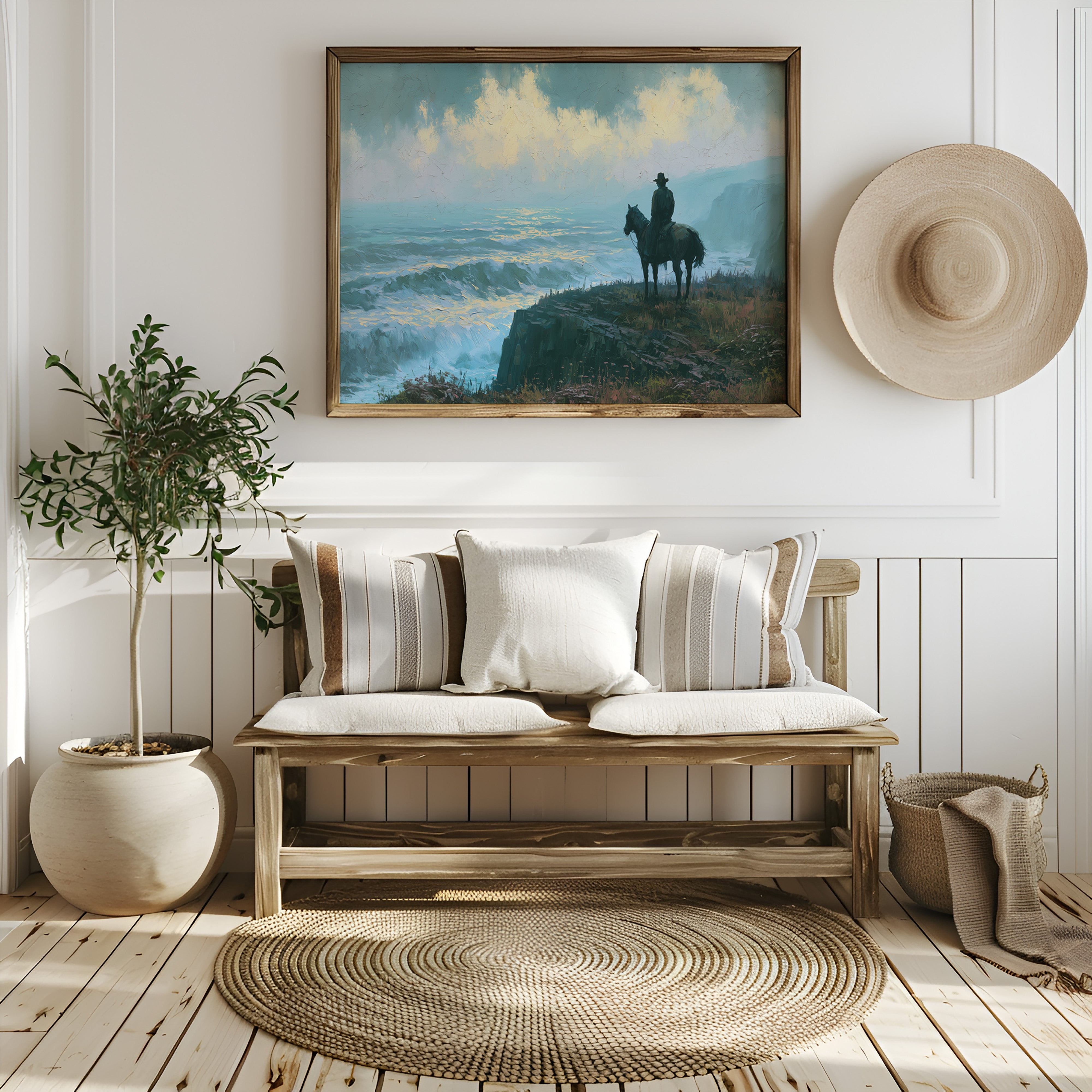 Cowboy's Watch Over the Waves