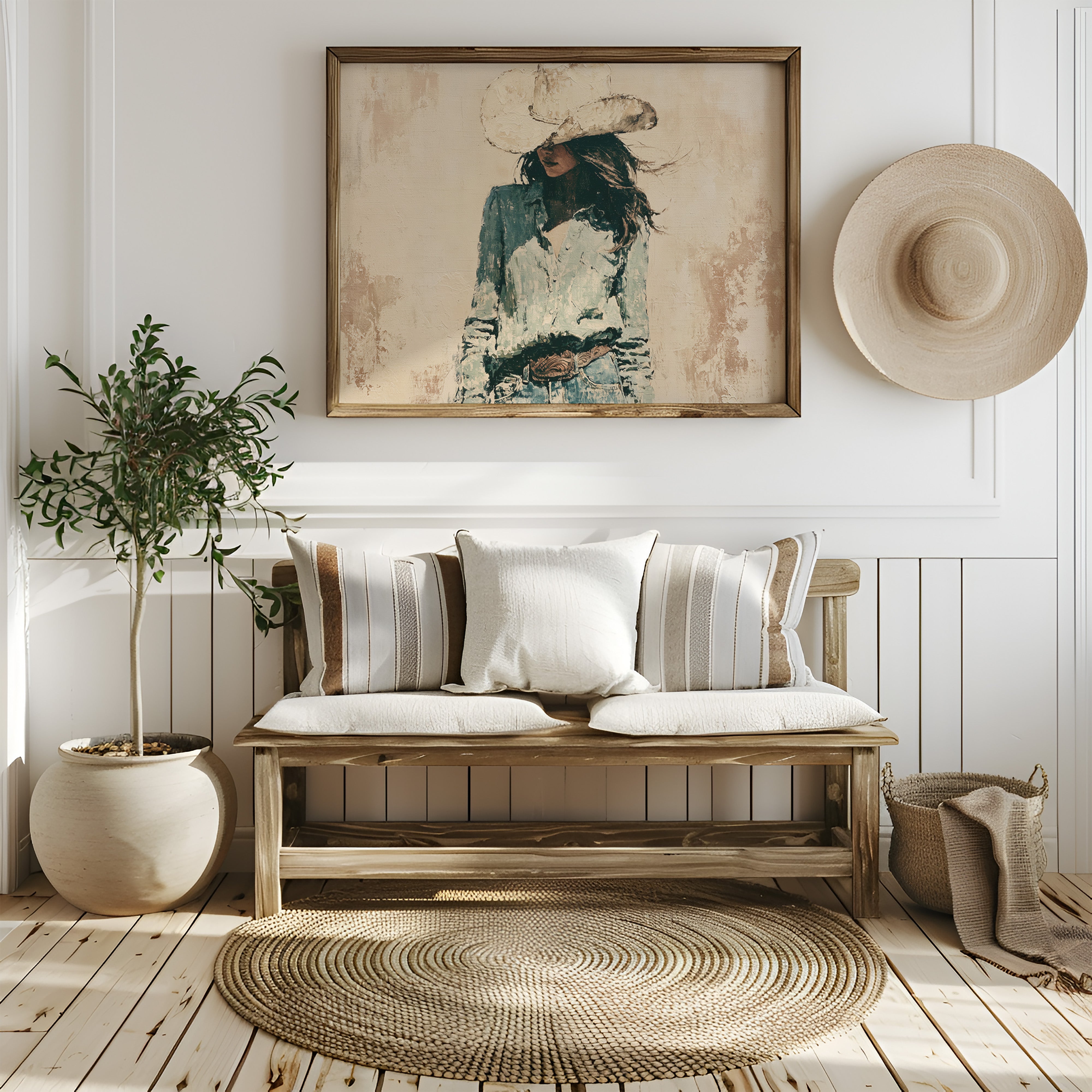 Belt Buckle, White Hat Portrait