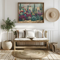 Blooming Prickly Pear Panels