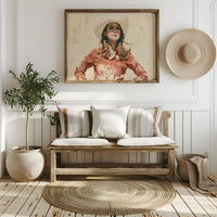 Confident Gaze, Coral Western Shirt