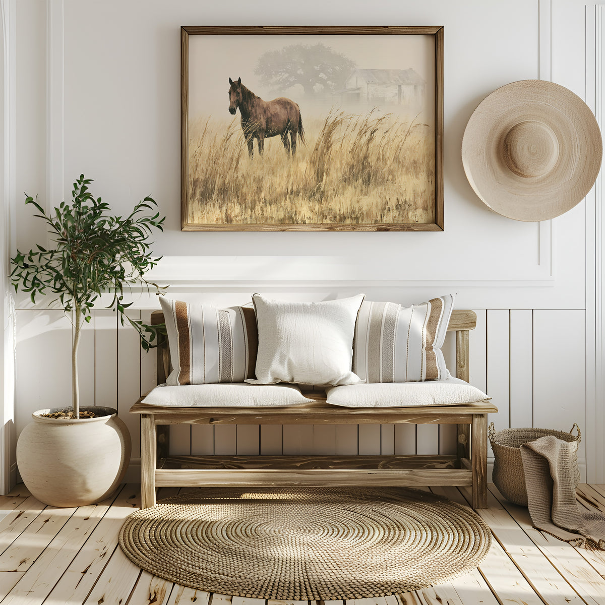 Bay Horse in the Golden Field