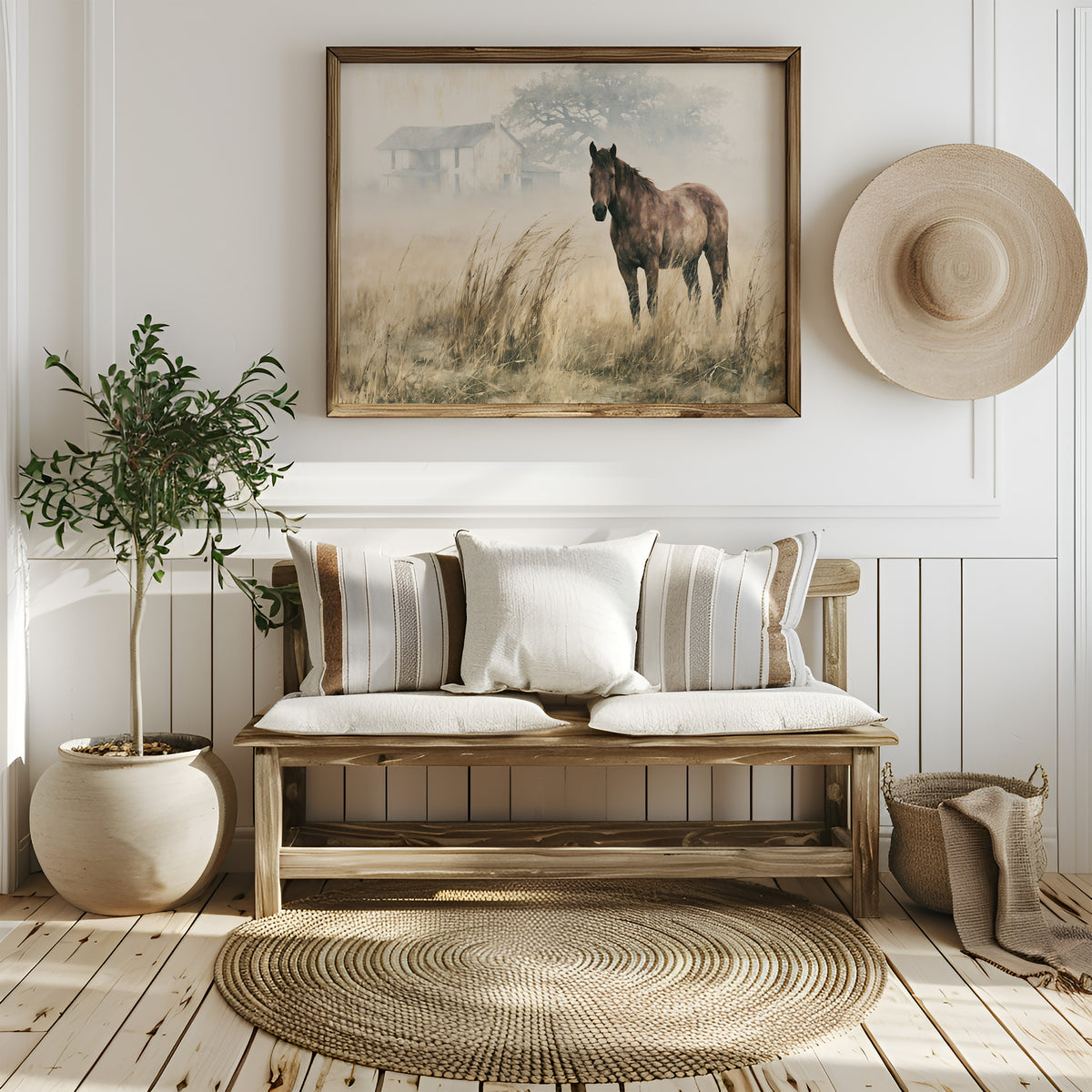 Horse and the Old Homestead