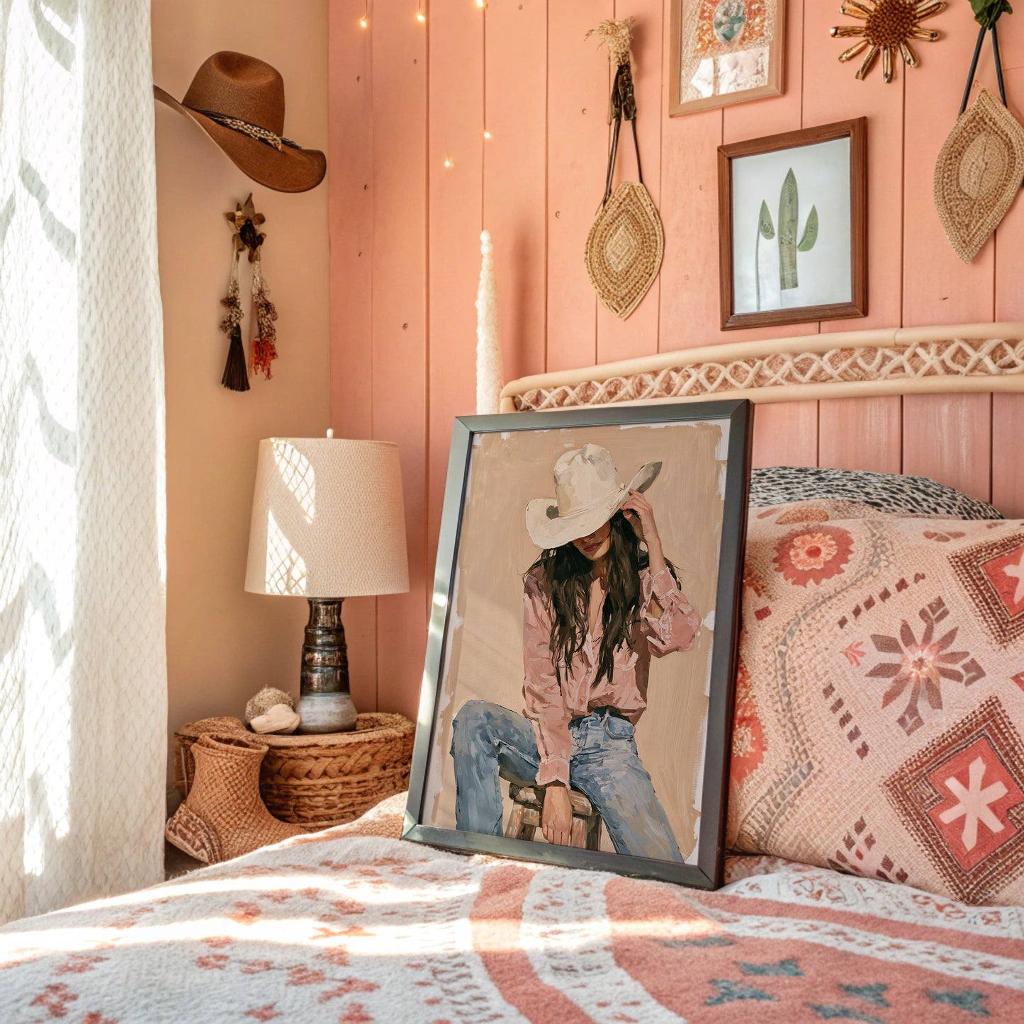 Seated in Blush and Denim