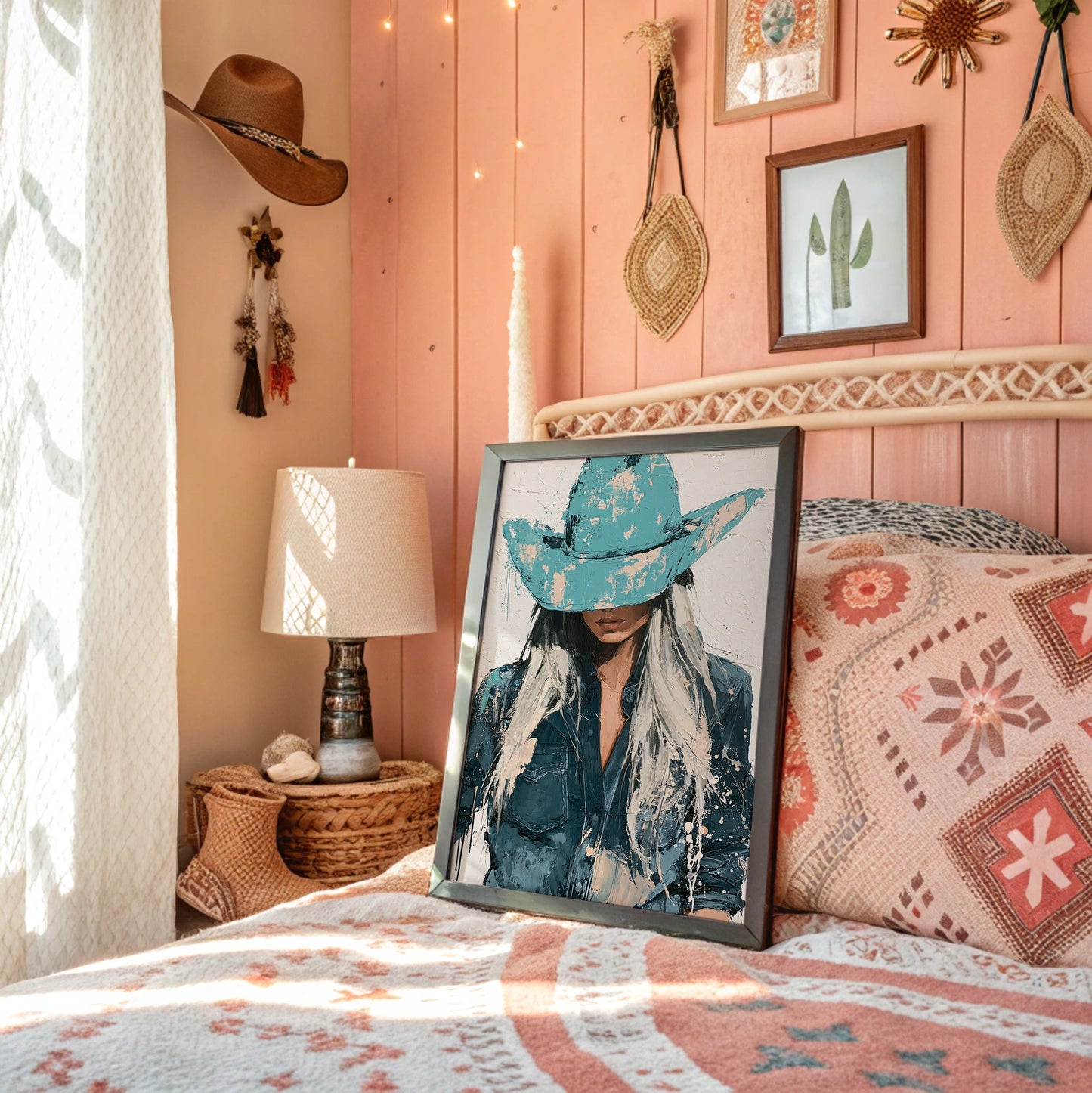 Turquoise Hat Cowgirl Portrait