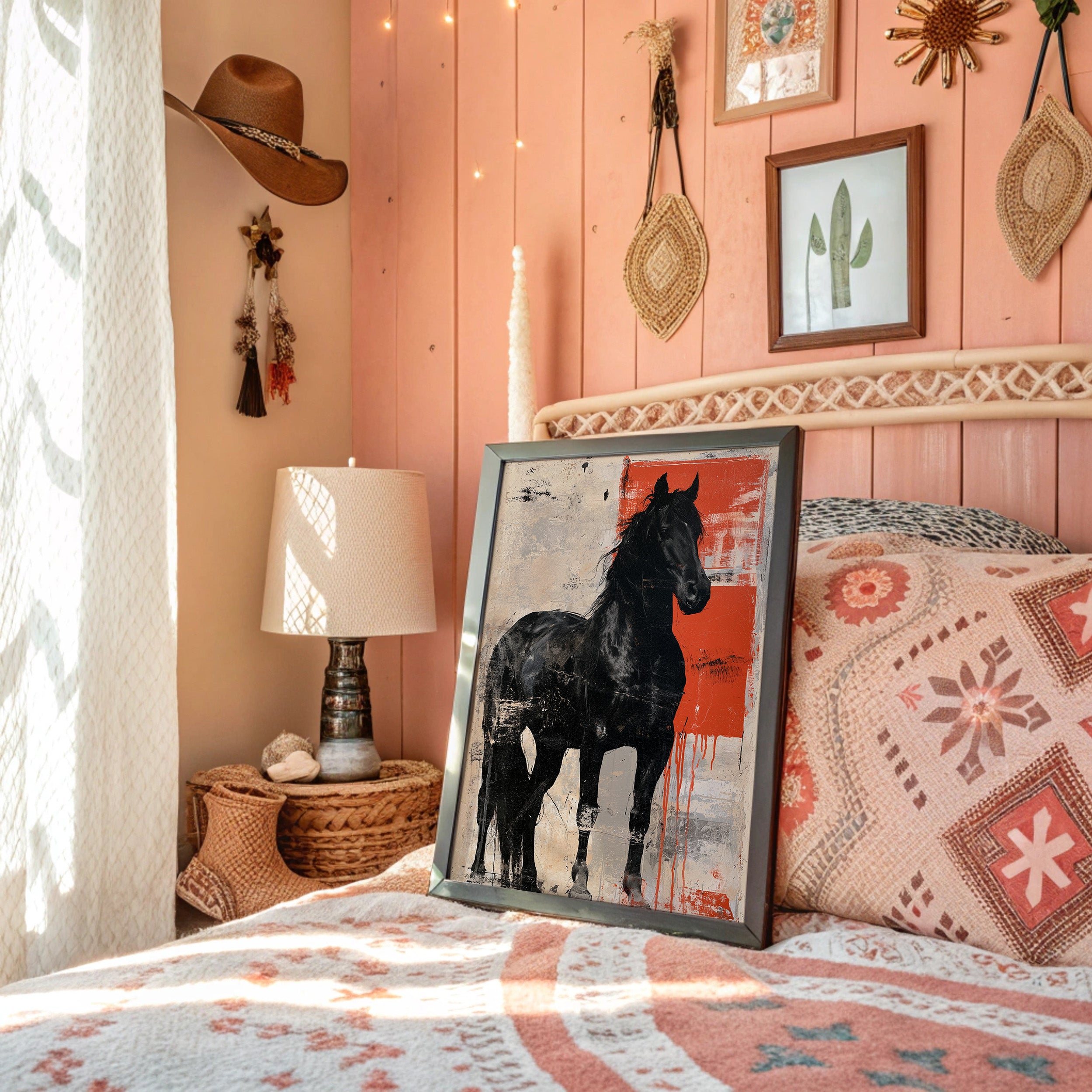 Black Stallion, Red Canvas