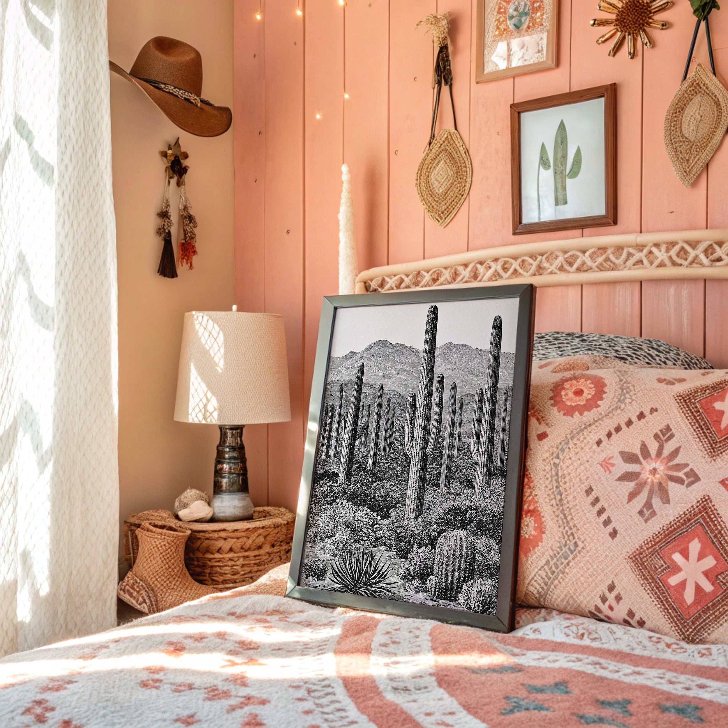 Saguaro Forest In Fine Line