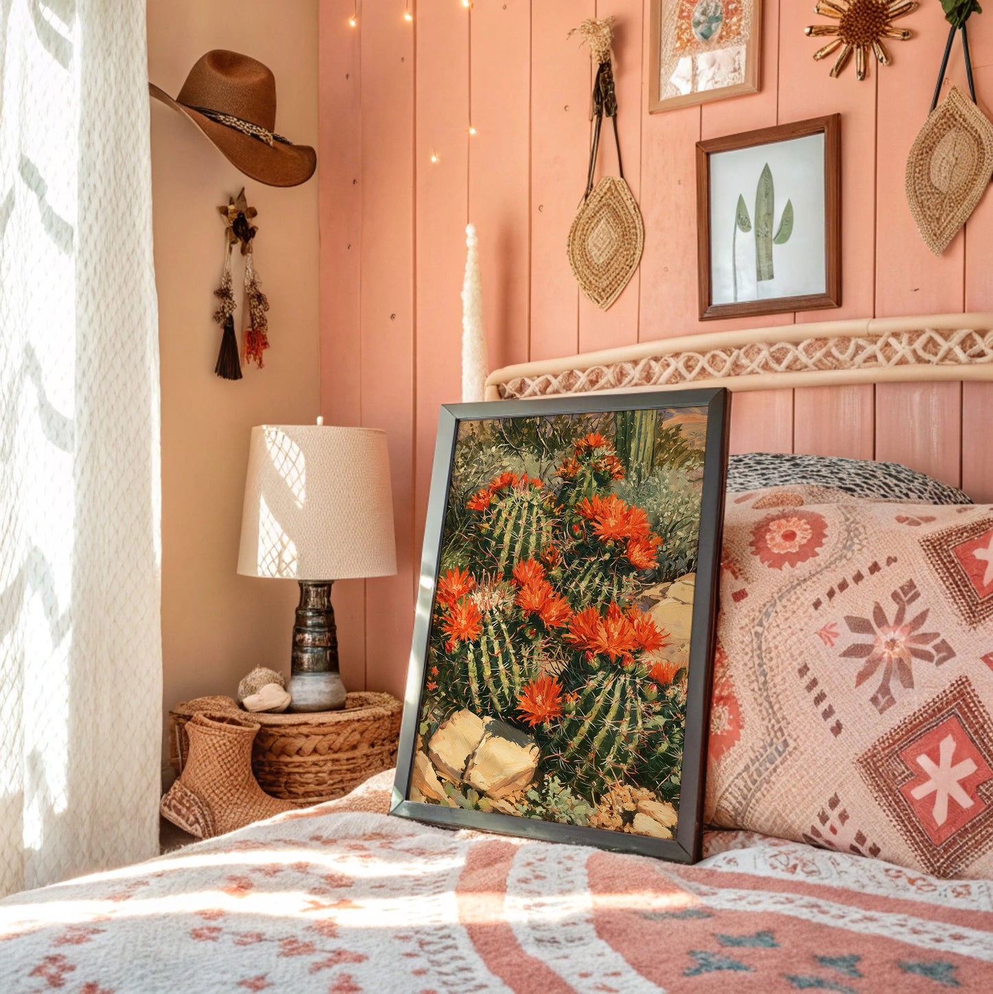 Desert Cactus in Full Bloom