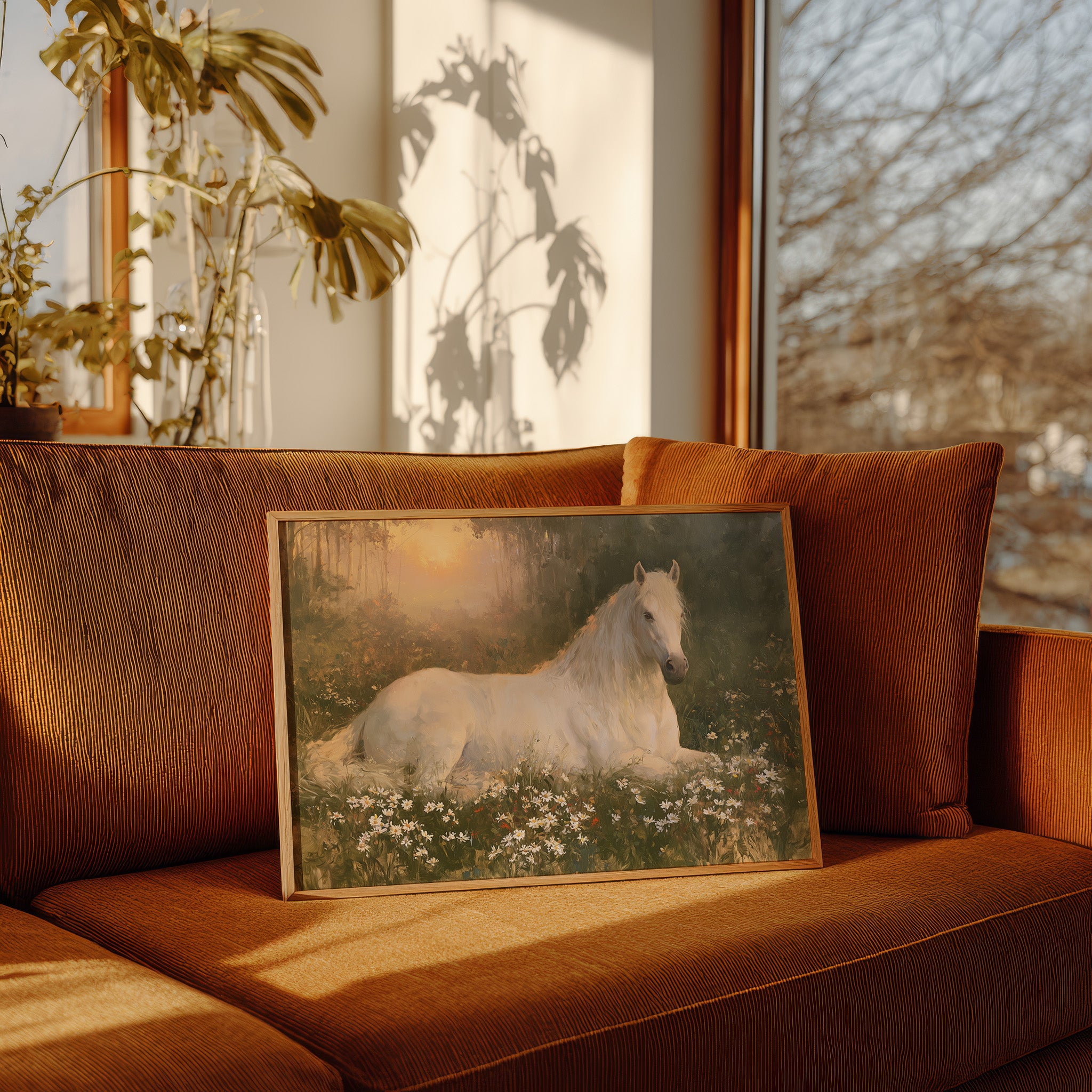 Daisies And A Quiet Horse