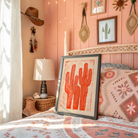 Saguaro Silhouette in Coral