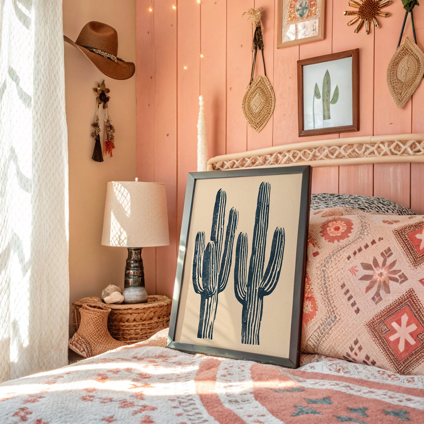 Saguaro Block Print