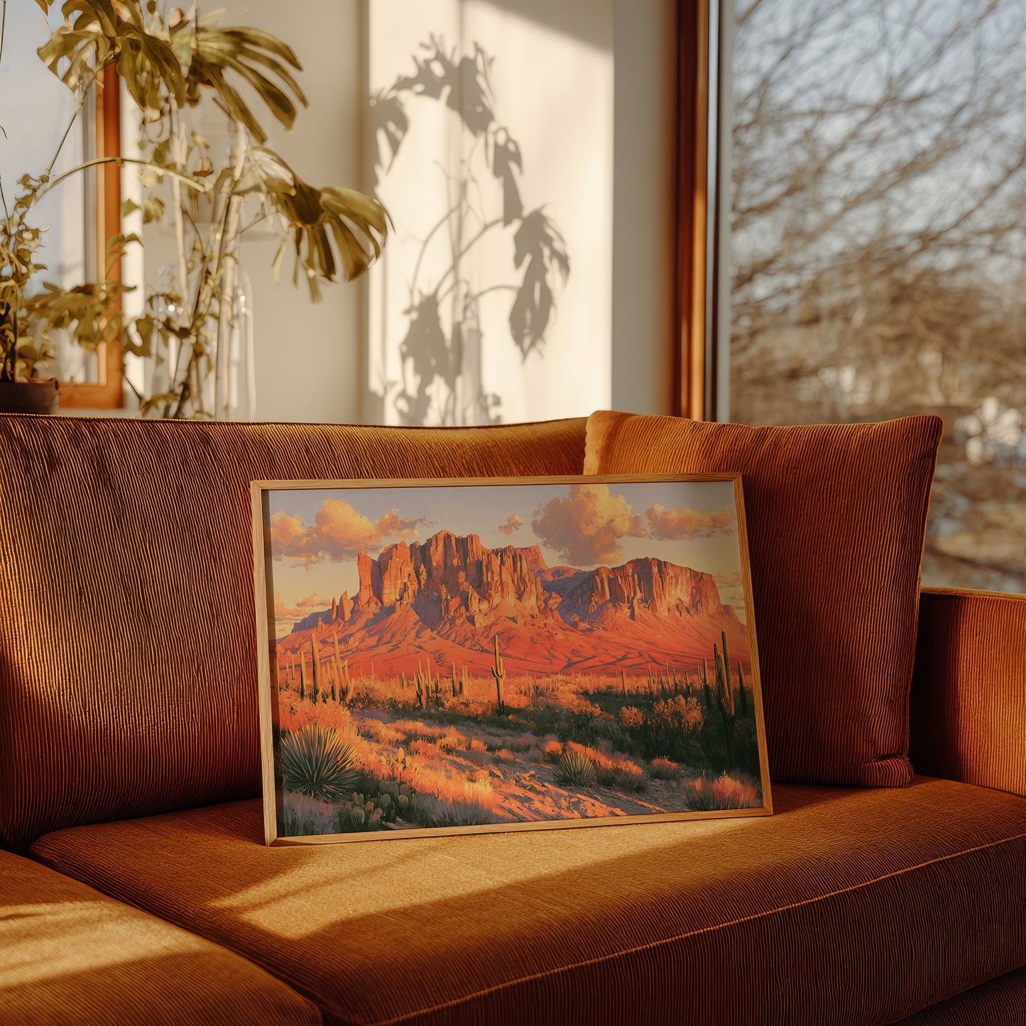 Superstition Mountains At Dusk