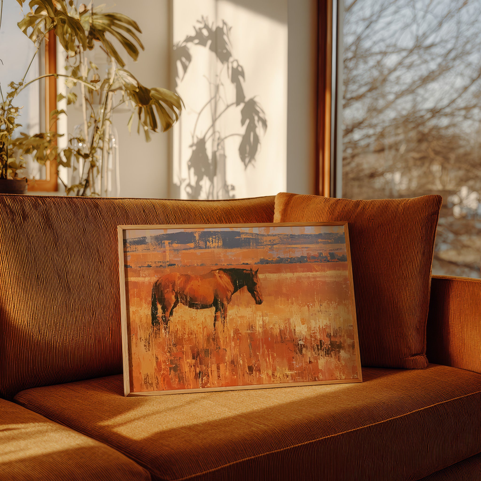 Bay Horse In Amber Grass