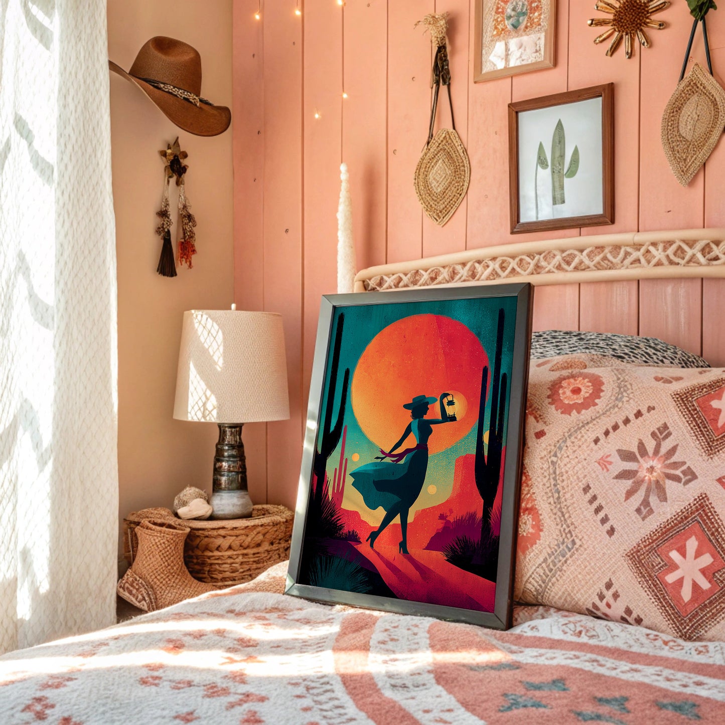 Lantern Lady At Desert Dusk