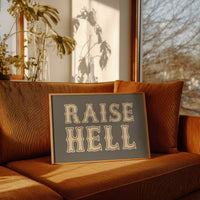Raise Hell Western Typography Wall Art