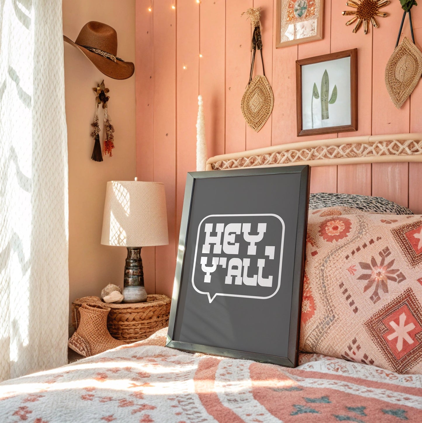 Hey Y All Western Speech Bubble Sign
