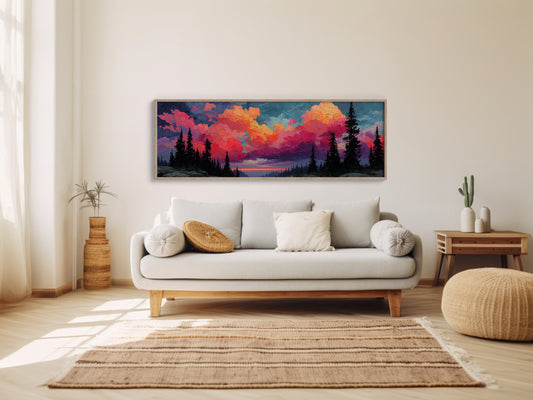 Crimson Skies Over Silent Pines