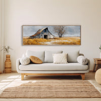 Weathered Barn Beneath Gray Skies