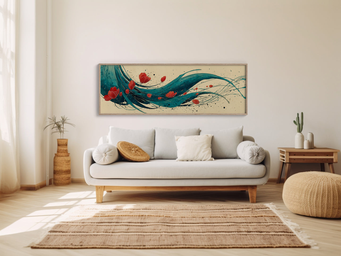 Petals Adrift on Teal Currents