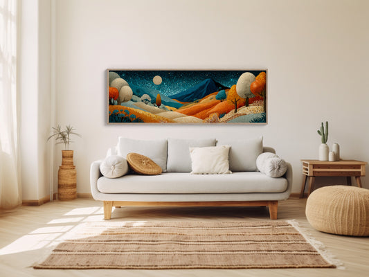 Midnight Hills In Ember Glow