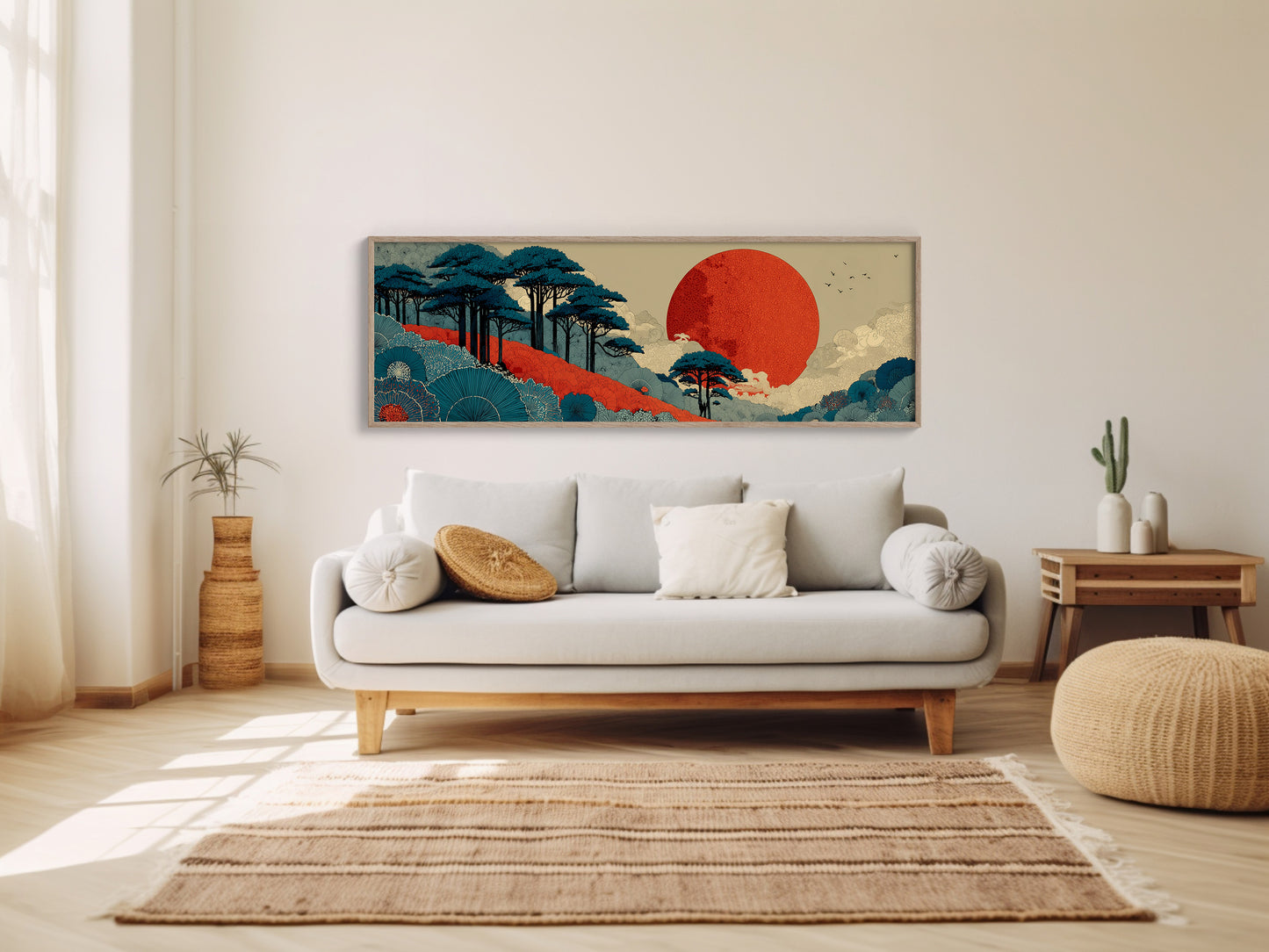 Crimson Sun Over Indigo Pines