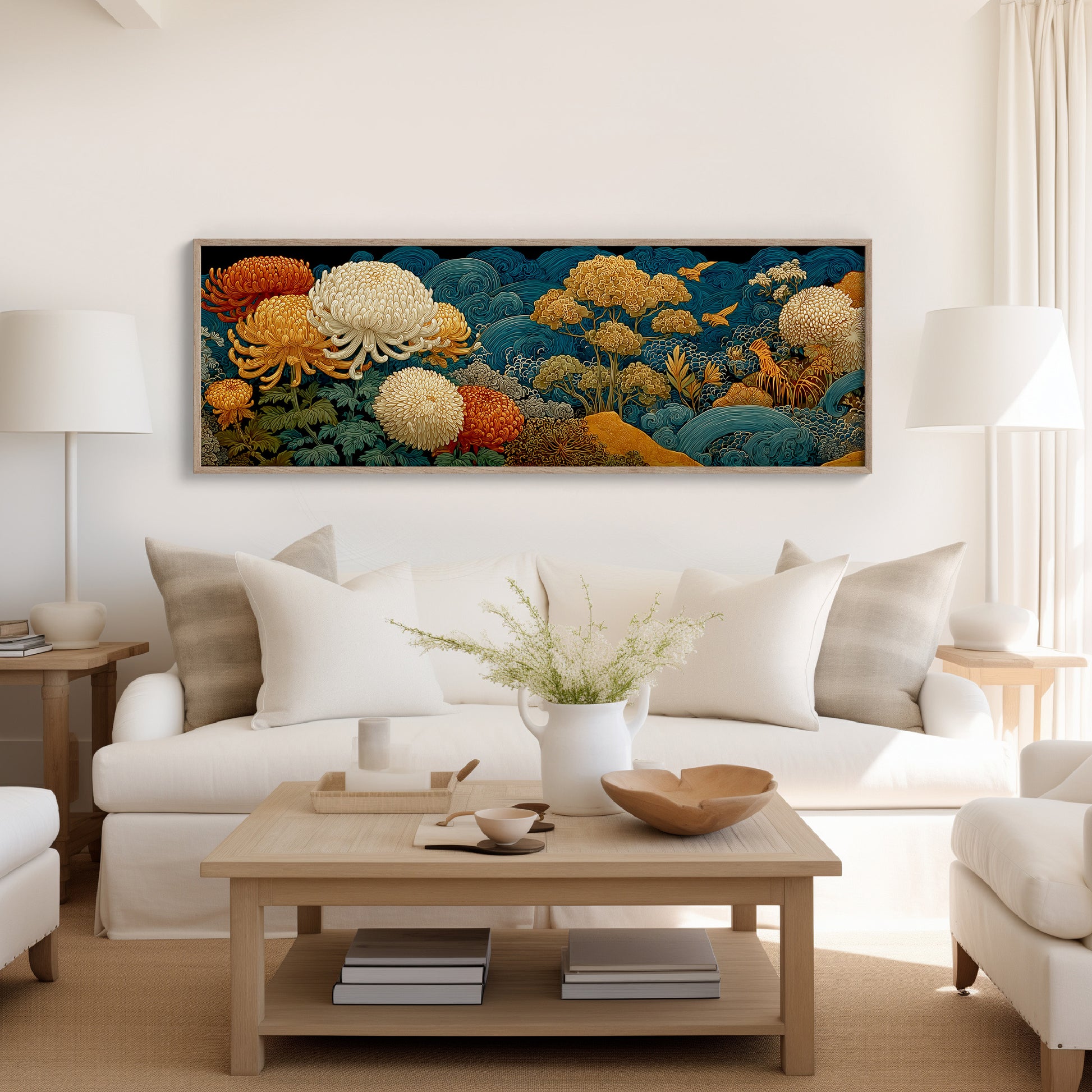 Golden Chrysanthemums In Indigo Tide