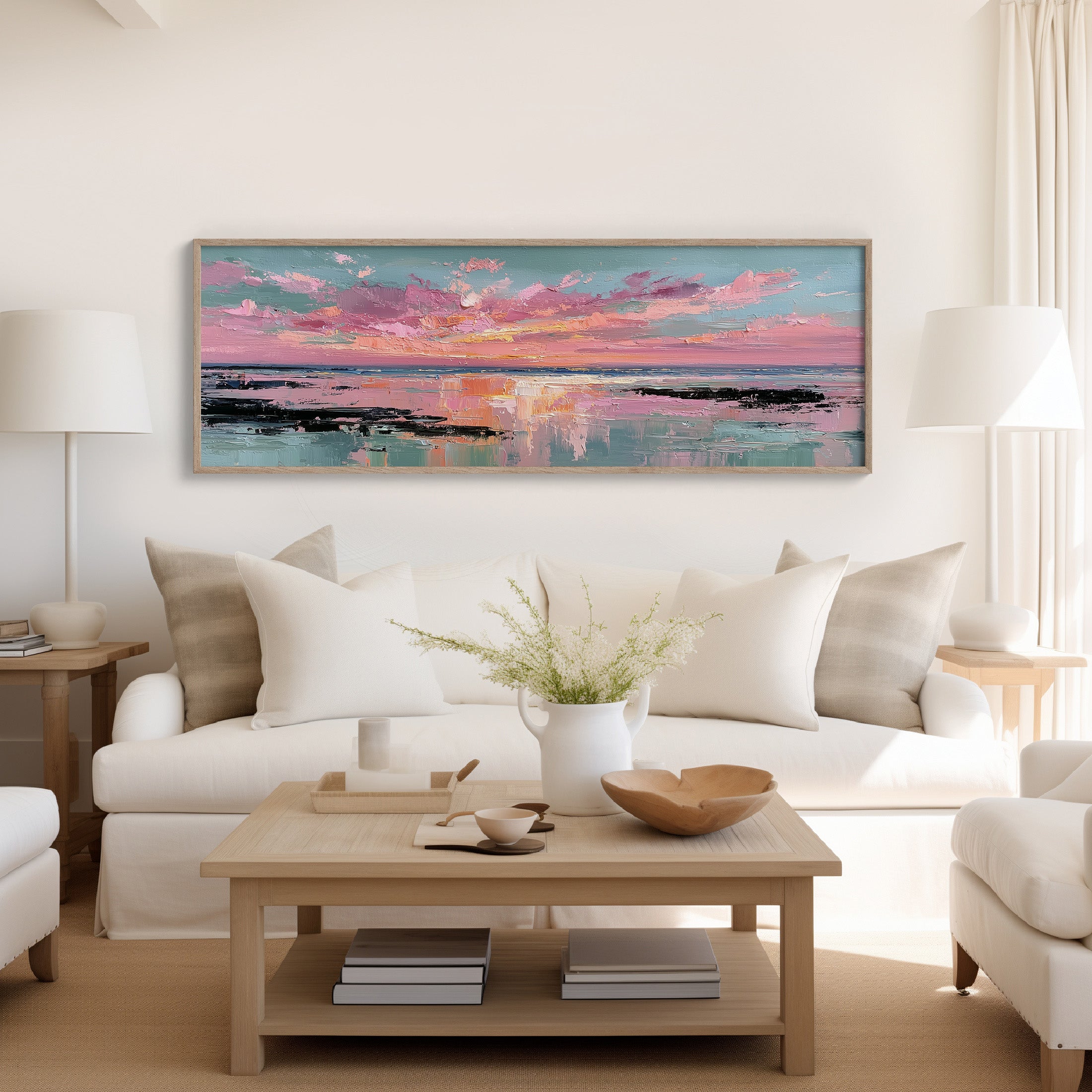 Blush Horizon Coastal Sunset