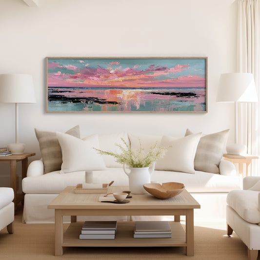 Blush Horizon Coastal Sunset