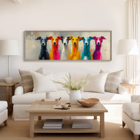 Colorful Greyhounds In Modern Pop Style