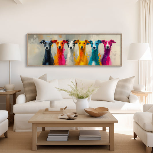 Colorful Greyhounds In Modern Pop Style