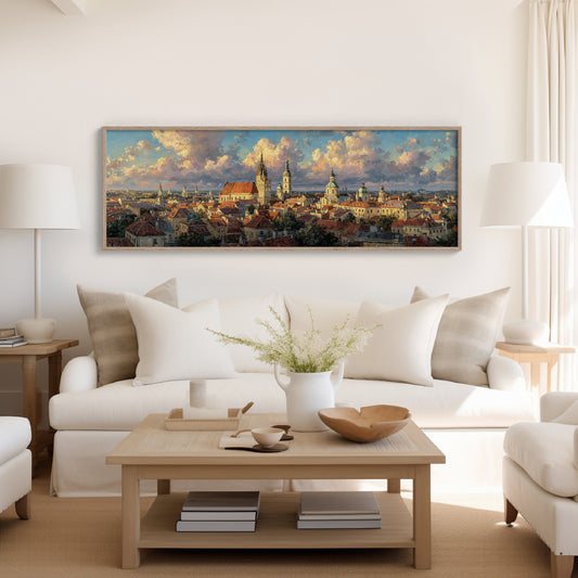 Golden Light Over Historic City Skyline