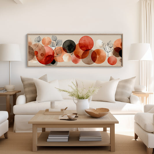 Terracotta Circles and Botanical Line Art