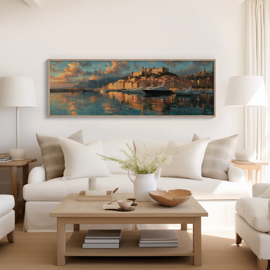 Golden Harbor at Mediterranean Sunset