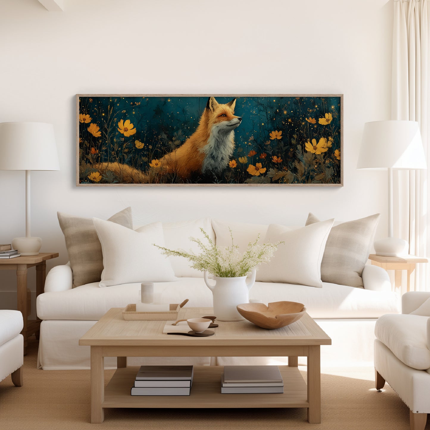 Enchanted Forest Fox and Wildflowers