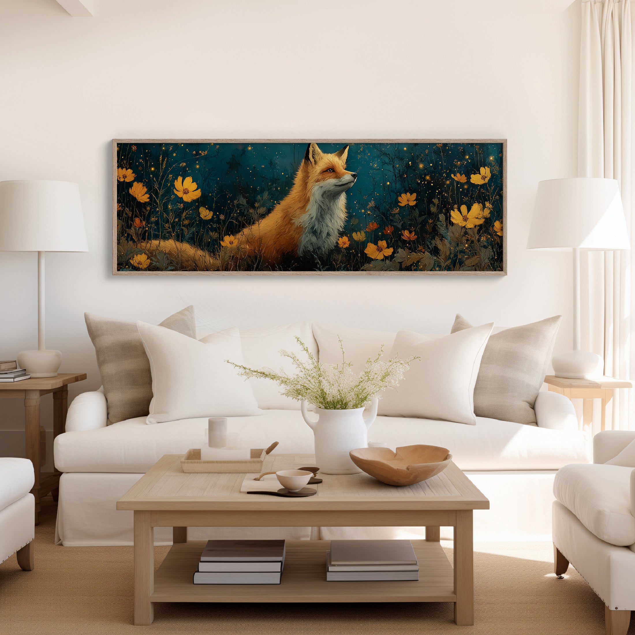 Enchanted Forest Fox and Wildflowers