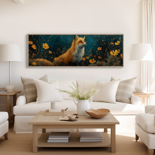 Enchanted Forest Fox and Wildflowers
