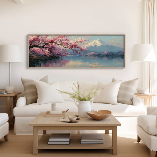 Cherry Blossoms and Mount Fuji Lake