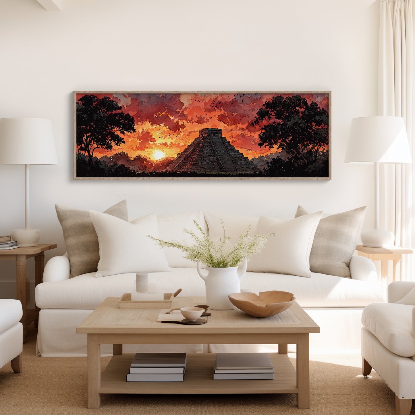 Sunset Over the Ancient Pyramid